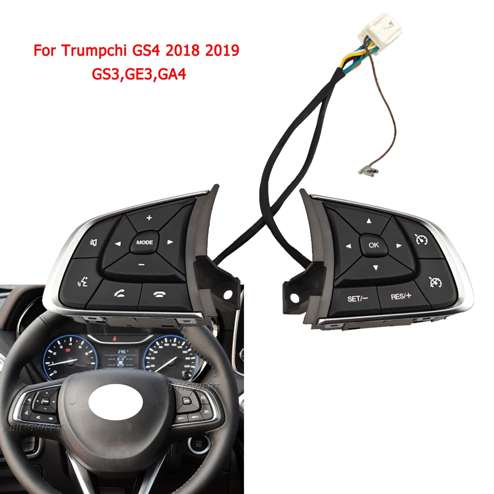 Car Steering Wheel Multi-function Button Audio Volume Cruise Control Switch For Trumpchi GS4 2018 2019 GS3 GE3 GA4