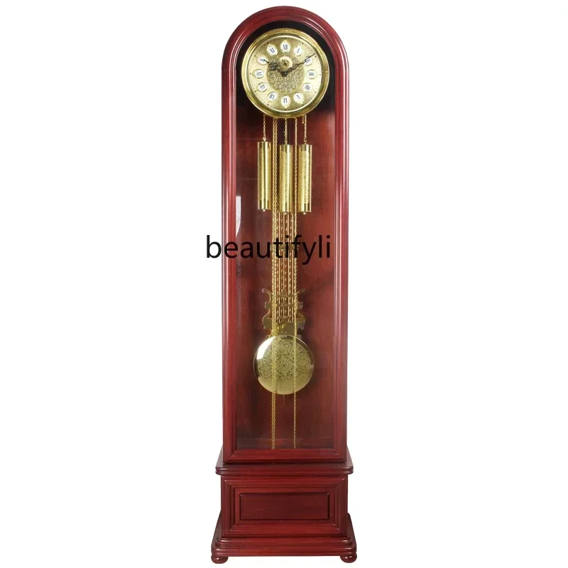 

European-Style the Grandfather Clock Living Room Solid Wood Mechanical Vertical Clock German Hermle Movement Clock