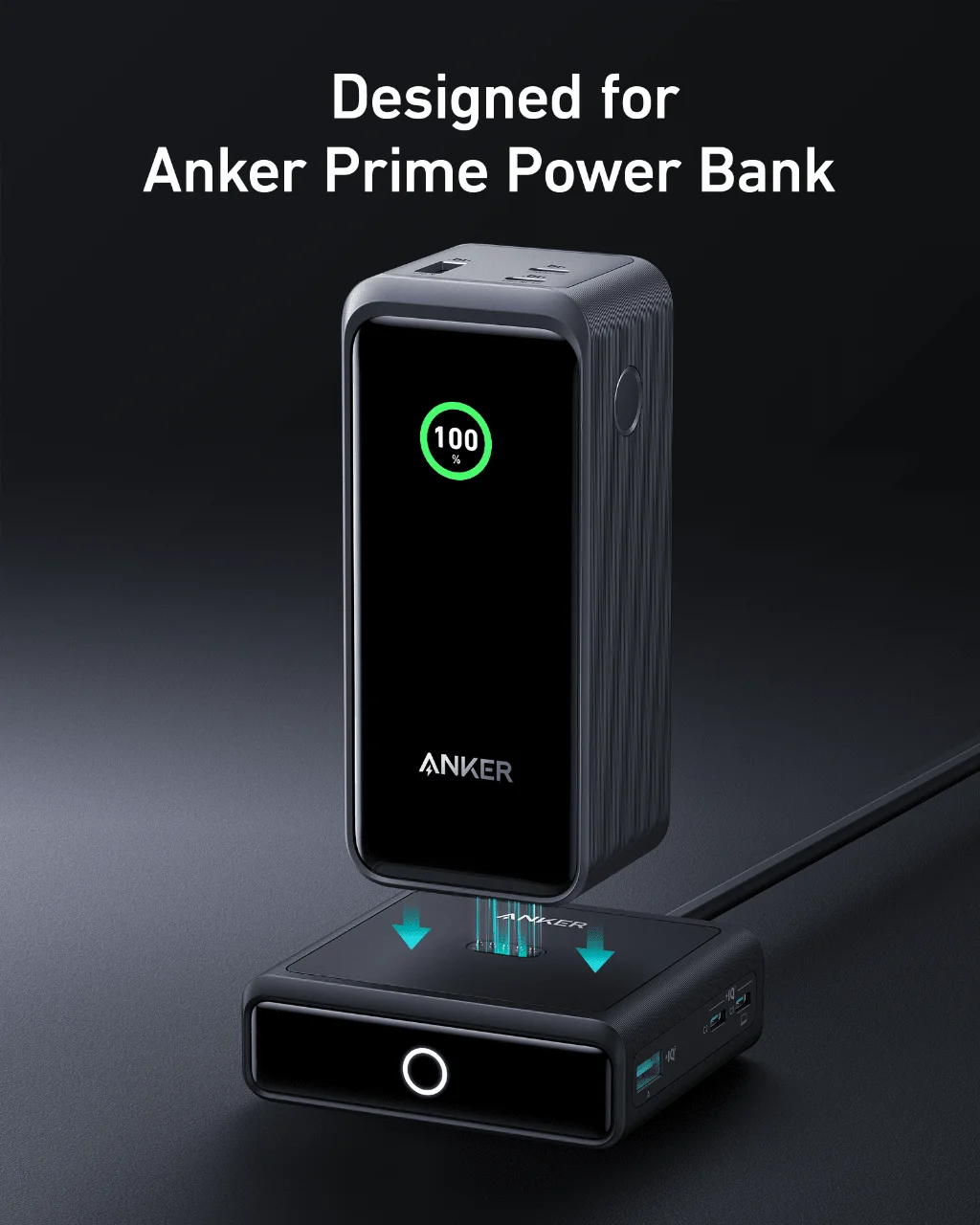 Anker 프라임 보조배터리 충전베이스, 맥북, 아이폰 15, 삼성과 호환, 4 포트, 100W 고속 충전