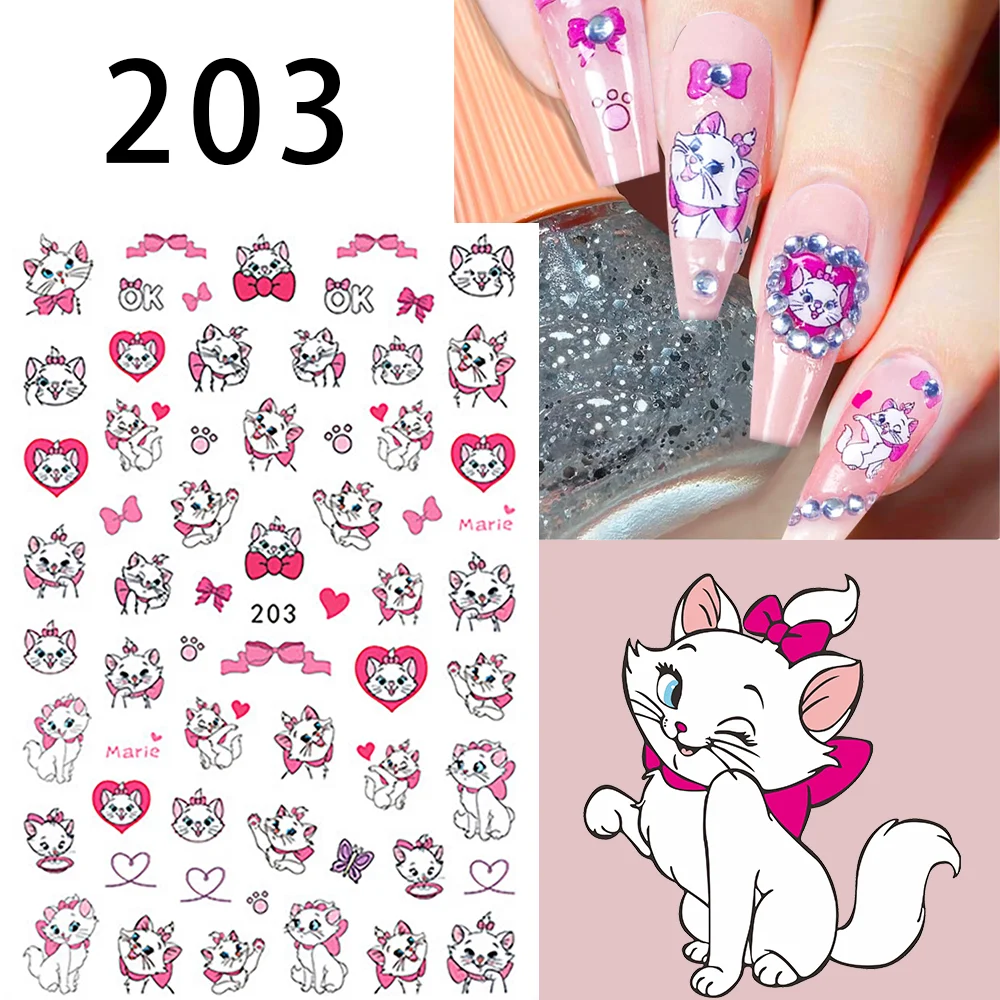 

Miniso Disney Cartoon Nail Stickers Cute Mickey Mouse Mickey Anime Marvel Spider-Man Sticker Princess Stickers Mary Cat Stickers