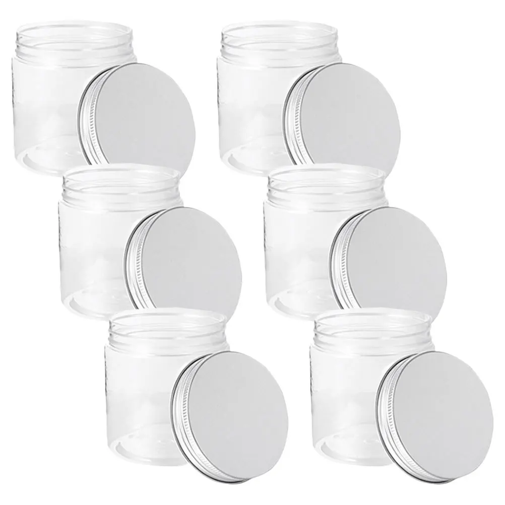 

6pcs 250Ml Mini Plastic Bottle Food Storage Jar Airtight Container For Tea Coffee Candy Honey Salad Multifunctional Household