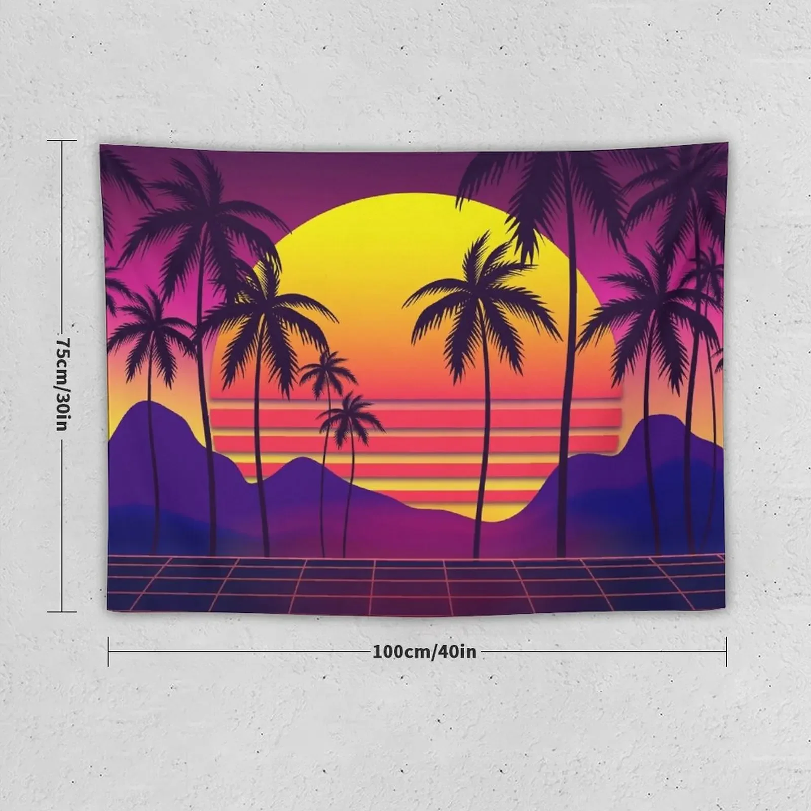 Mesmerizing Sunset Synthwave Tapestry Decoration Pictures Room Wall Wall Tapestries Decorations For Room Tapestry