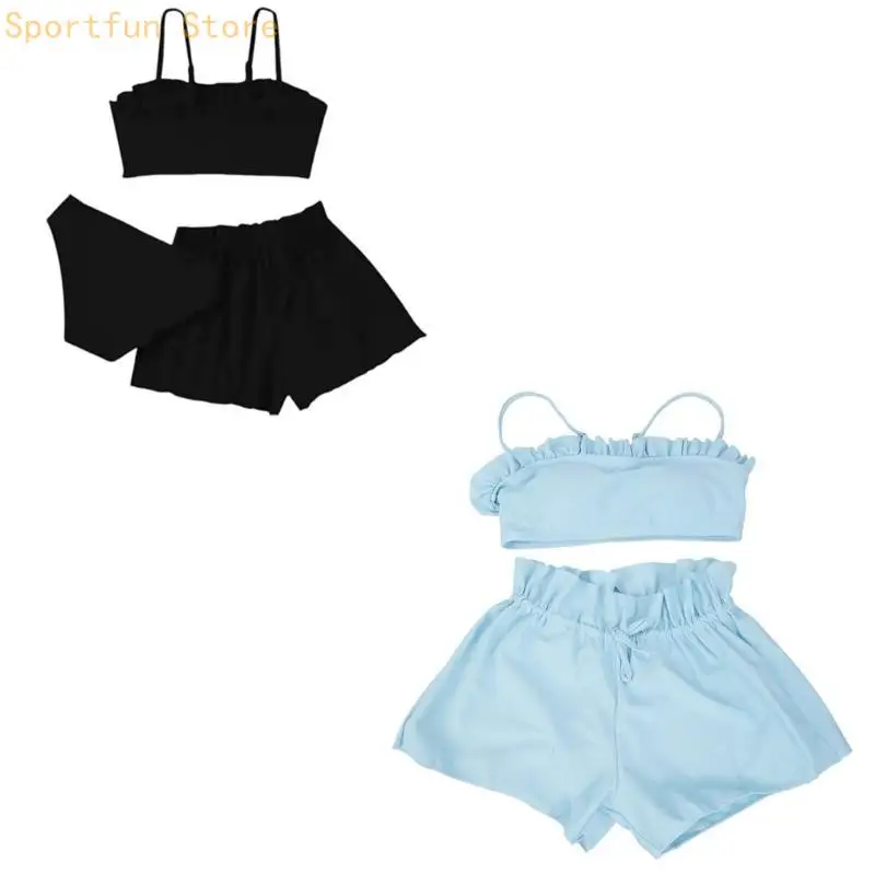 

Child Ruffled Bathing Suit Set for Kids 3-12 X7JD