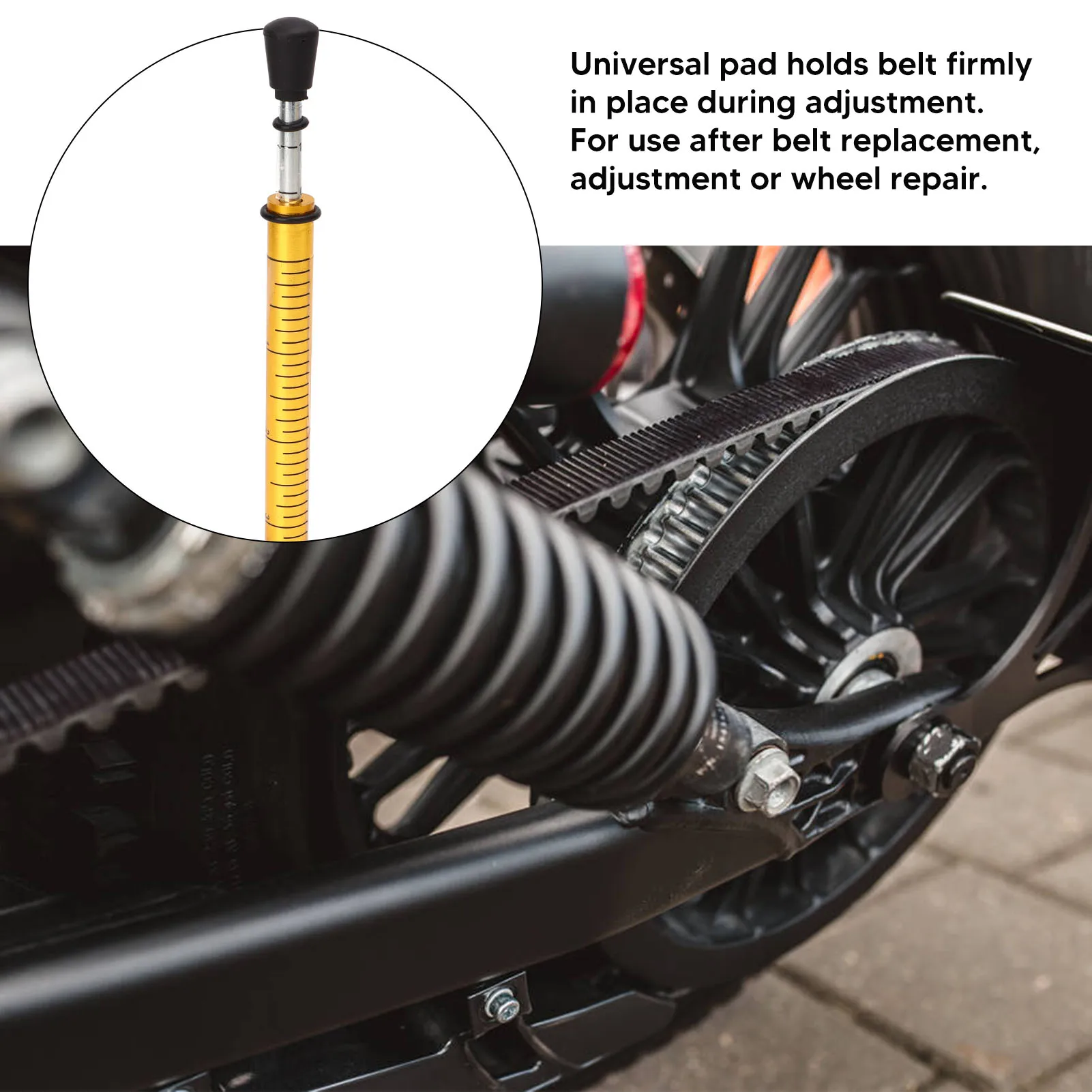 Motorcycle Chain Tension Gauge Belt Tension Gauge Adjust Tension L Shape Pad 10Lb Weight for Use After Belt Replacement view 4