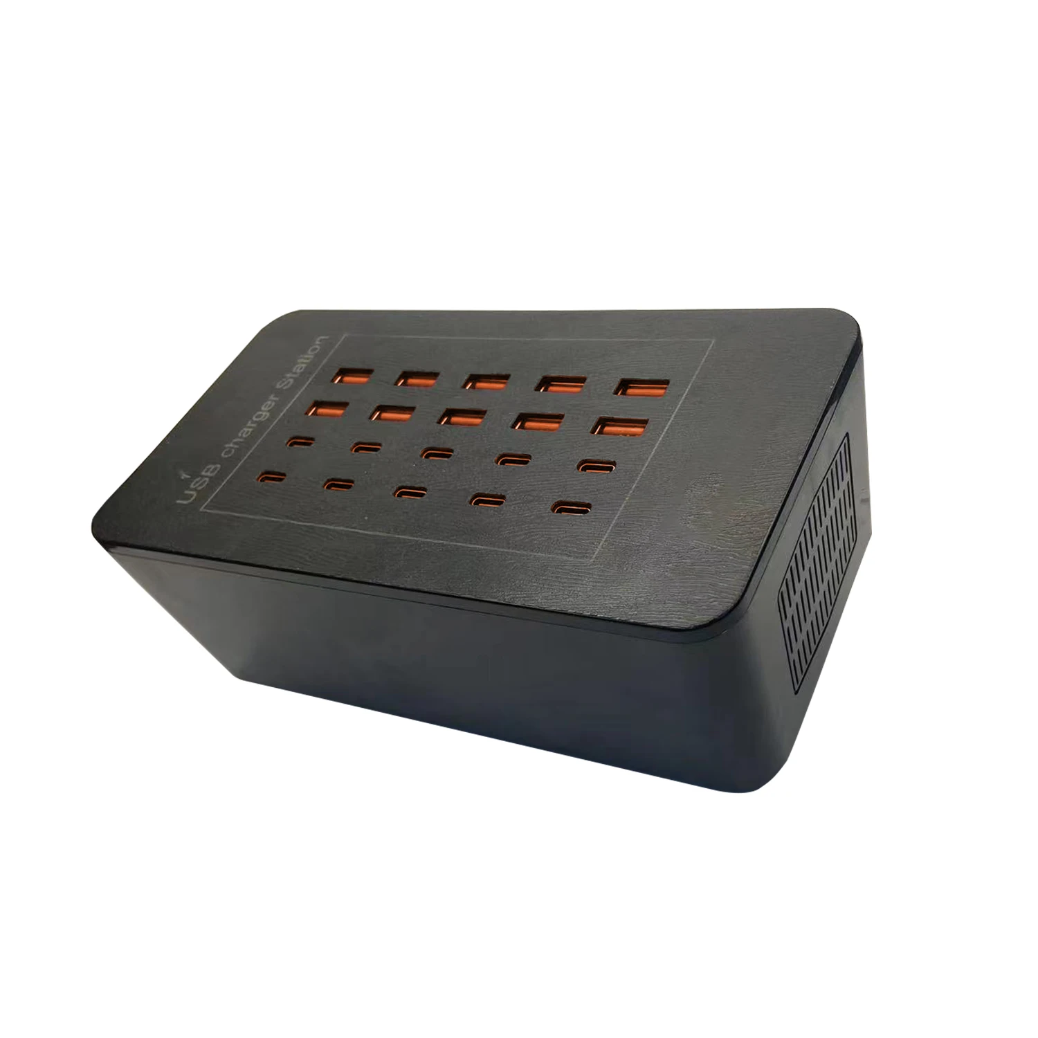Estação de carregamento USB, bloco de carregador USB C, hub USB multiport de 20 portas para carregamento de parede de mesa para Apple iPhone, iPad, tablets