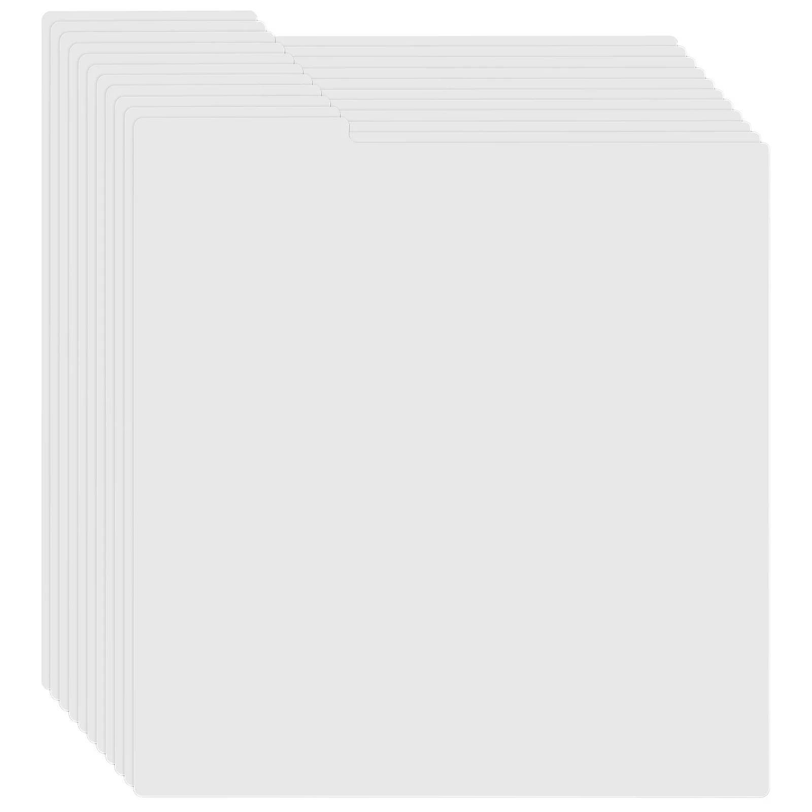 

10 Pcs Index Record Dividers Envelope Card Divider Dividers Bookshelf Organizers PP White Round Corners