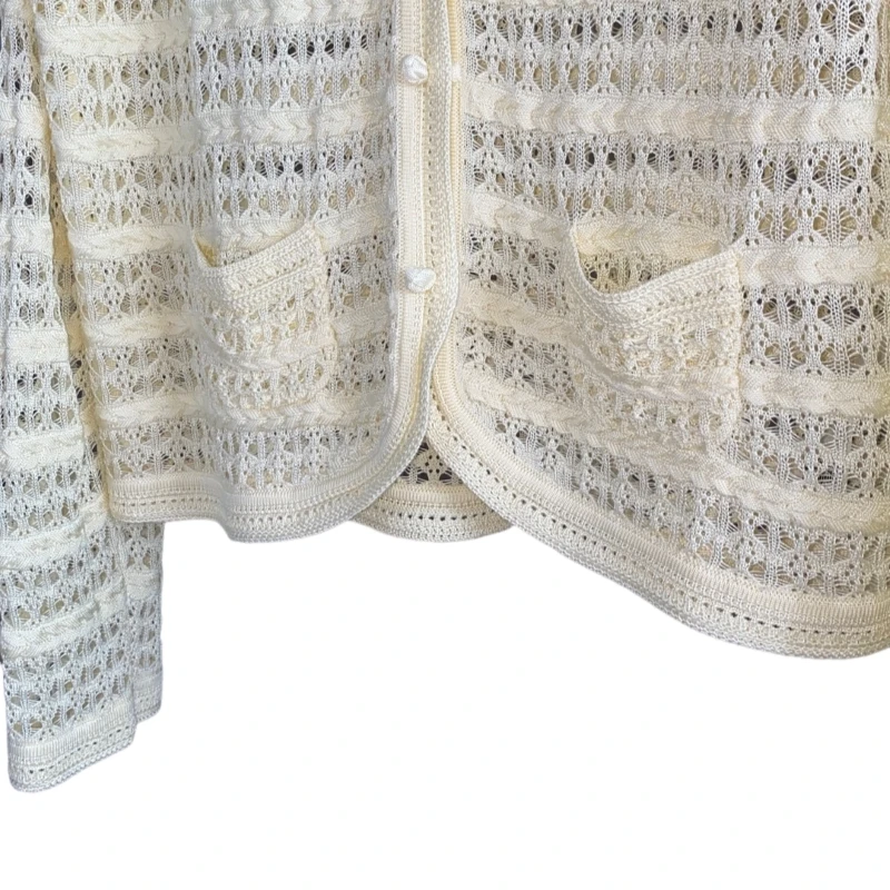 Sweter rozpinany Prosty Wygodny Wyrafinowany Piękny Damski Retro Kaszmirowy Kardigan – Najwyższa Jakość na 2025 Casual AF1222