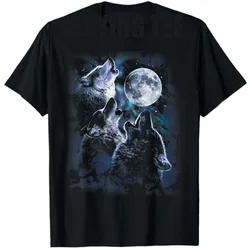 Wolf Howling At The Moon T-Shirt Wildlife Wolves Lovers Men T-Shirt Fashion Designer Saying Tee Howl with PrideGraphic Outfit