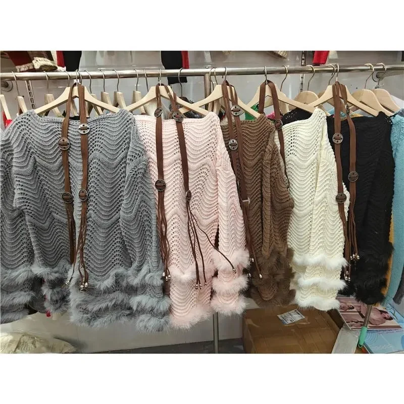 Women's Sweater New Gentle Wind Mao Mao Stitching Soft Waxy Pullover Sweater Women's Autumn and Winter new Loose High Sense