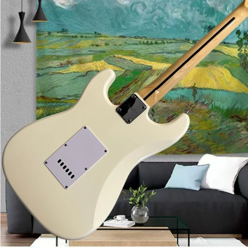Cream White STS SSS Electric Guitar Maplewood Neck Popular Blues Country All-around Entry-level Artifact 39 Inch Free Shipping