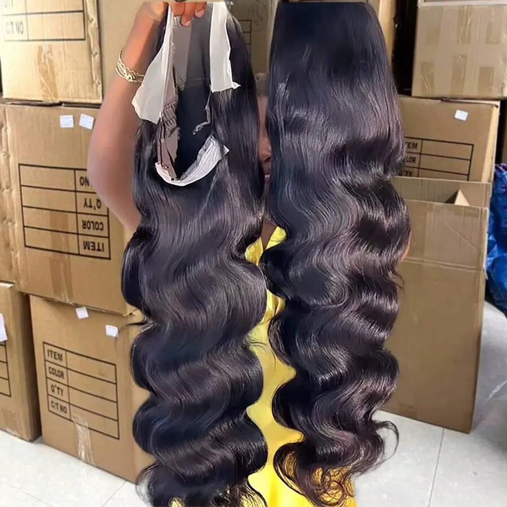 40 42 Inch Body Wave Human Hair Wigs 250% Density 13x6 HD Lace Front Human Hair…