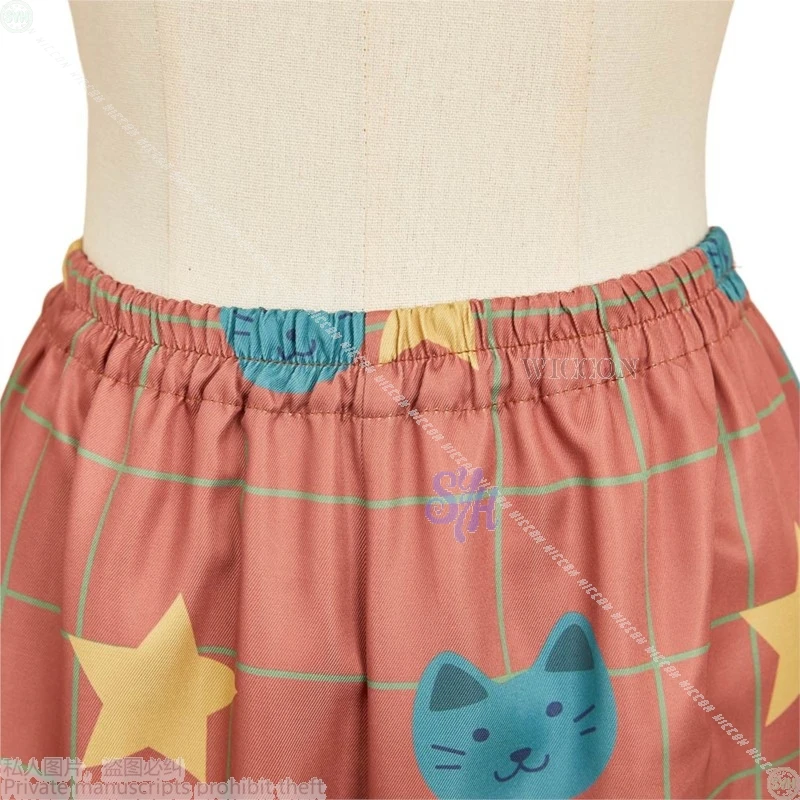 رومي Kpop شيطان أنيمي تأثيري بيجامة السراويل للأطفال الكرتون ريترو ستايل برتقالي أزرق القط ستار نمط Kawaii طفولي زي Ha