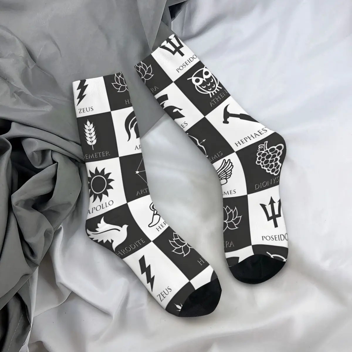 Chaussettes de compression rétro Greek Gods Phonecase pour hommes, chaussettes unisexes Harajuku, chaussettes fantaisie sans couture, chaussettes imprimées Crew