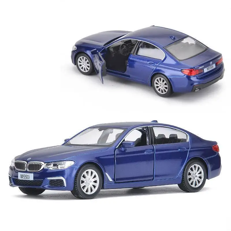 1/36 BMW M550i 5 Series Toy Car Model For Children RMZ City Diecast Alloy Metal Miniature Pull Back Collection Gift For Boys Kid