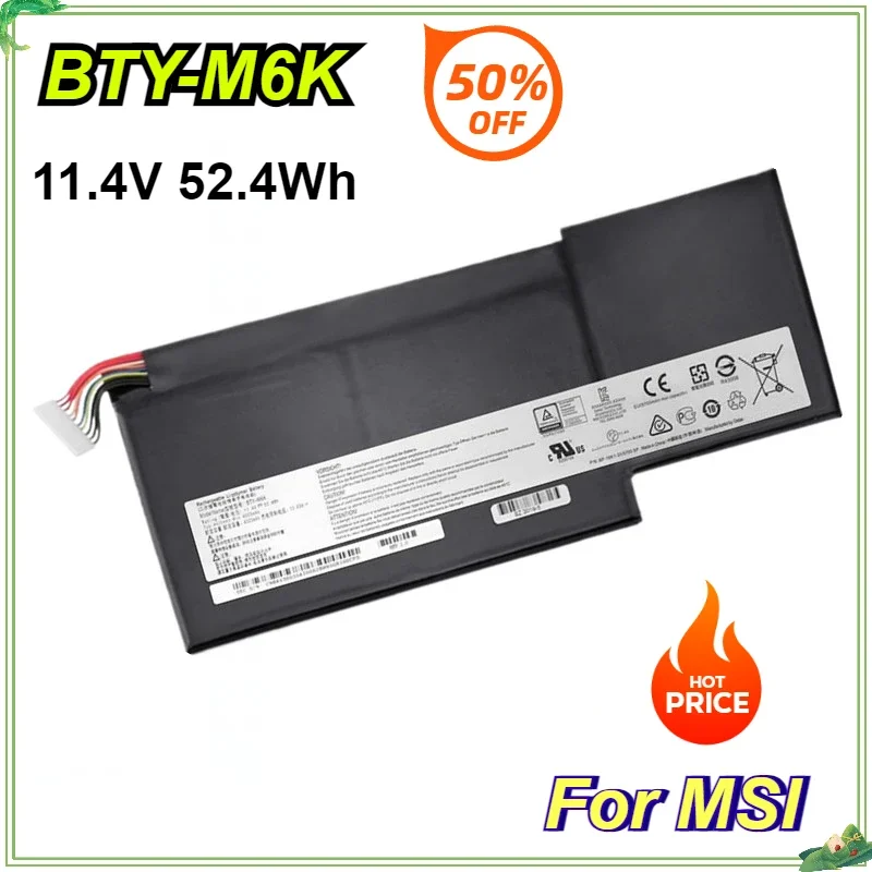 

BTY-M6K 11.4V 52.4Wh Laptop Battery for MSI MS-17B4 MS-16K3 GF63 Thin 8RD 8RD-031TH 8RC GF75 Thin 3RD 8RC 9SC GF65 Thin 9SE/SX