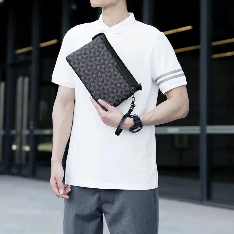 Men Wallet Clutch Bag Leather Coin Purse Large Capacity Envelope Long Wallet Business Men Handbag For Phone Card Holder Key Bag - view 3