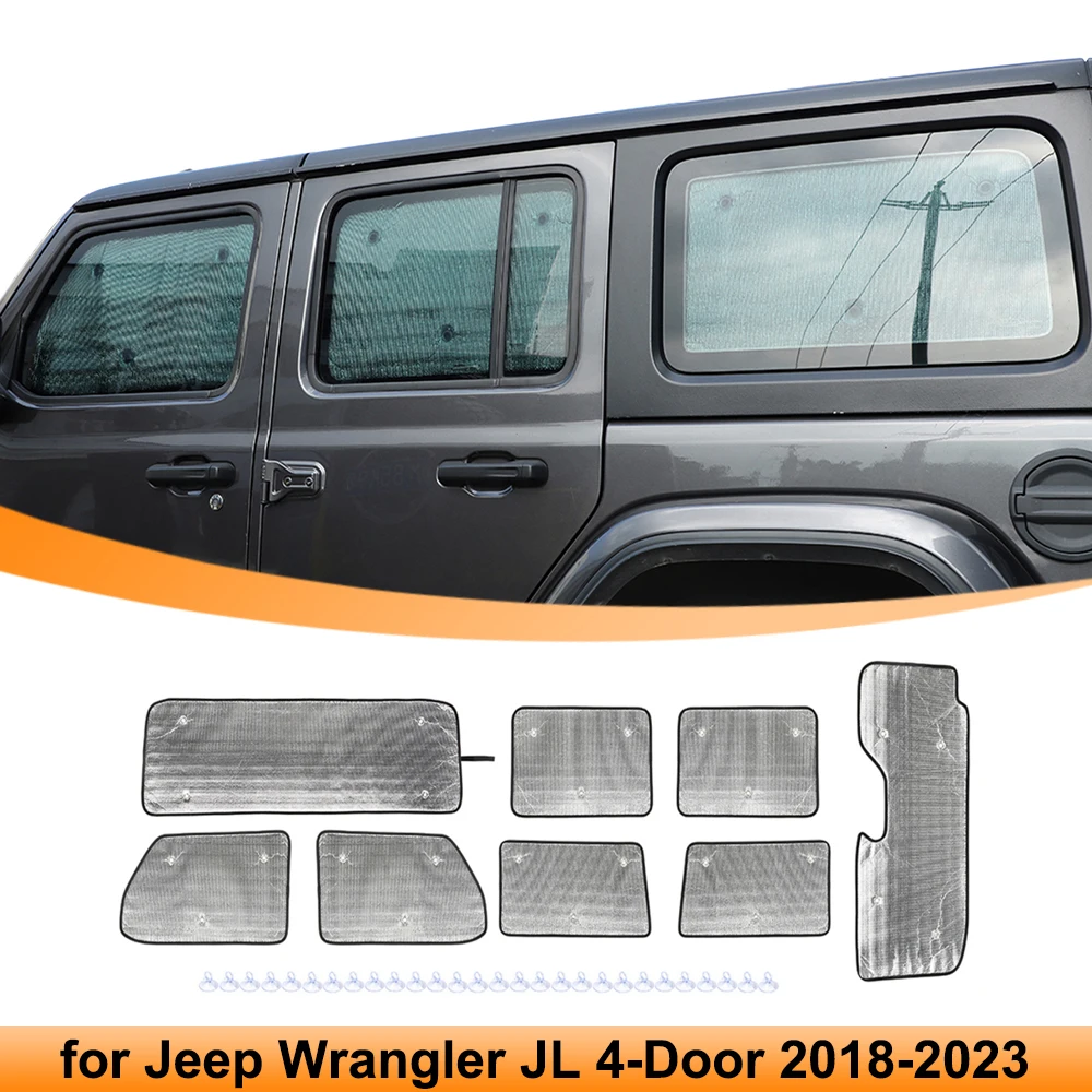 Car Window Windshield Sunshade Cover Sun Visor Pad Anti-UV Protection for Jeep Wrangler JL 4-Door 2018-2023 Interior Accessories