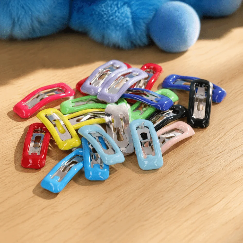 50pcs Multicolor Pet Hair Clips Snap On Bright Colors Small Pet Grooming Clips Stainless Steel Pet Hair Accessories Chinchilla