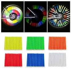 12/24/36PCS Bike Riding Wheel Rim Spoke Mount Clip Tube Waterproof Warning Light Strip Reflector Reflective Outdoor Bicycle 75mm