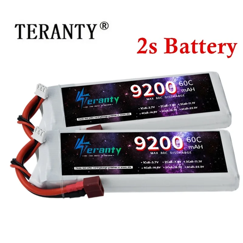 TERANTY 2S 9200mah 7.4V LIPO Battery 60C With XT60 XT90 Deans TRX Plug For RC Helicopter Quadcopter FPV Racing Drone Parts