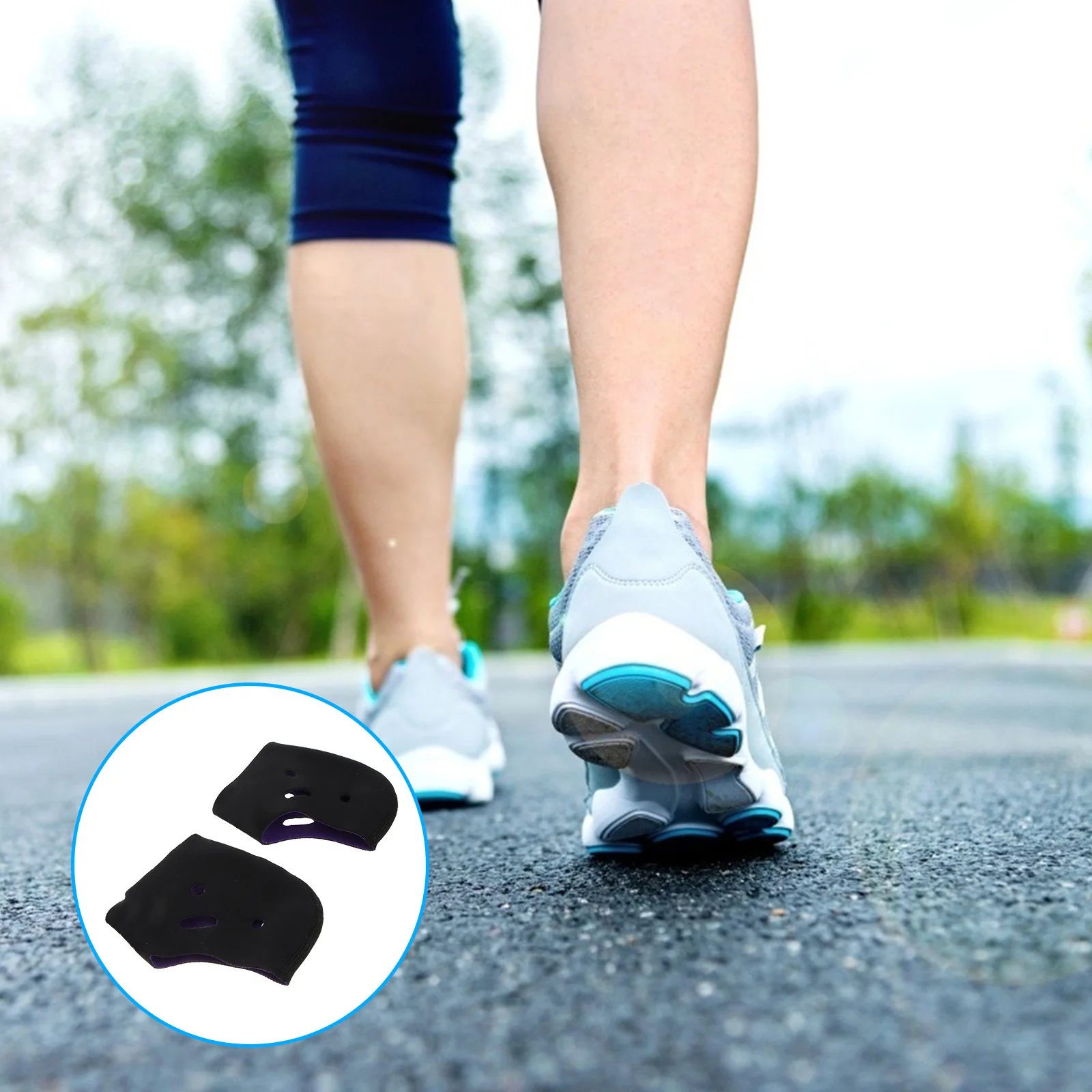 

4Pcs Ankle Compression Sleeves Black Breathable Plantar Wrap Heel Protector Foot Arch Support Pain Relief Brace Insole