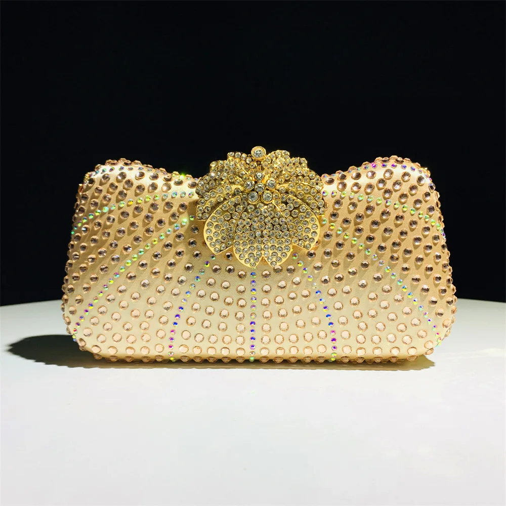 Shiny Rhinestone Evening Dress Wallet Crystal Diamond Women's Handbag Fashion Banquet Wedding Chain Shoulder Money Bag view 4