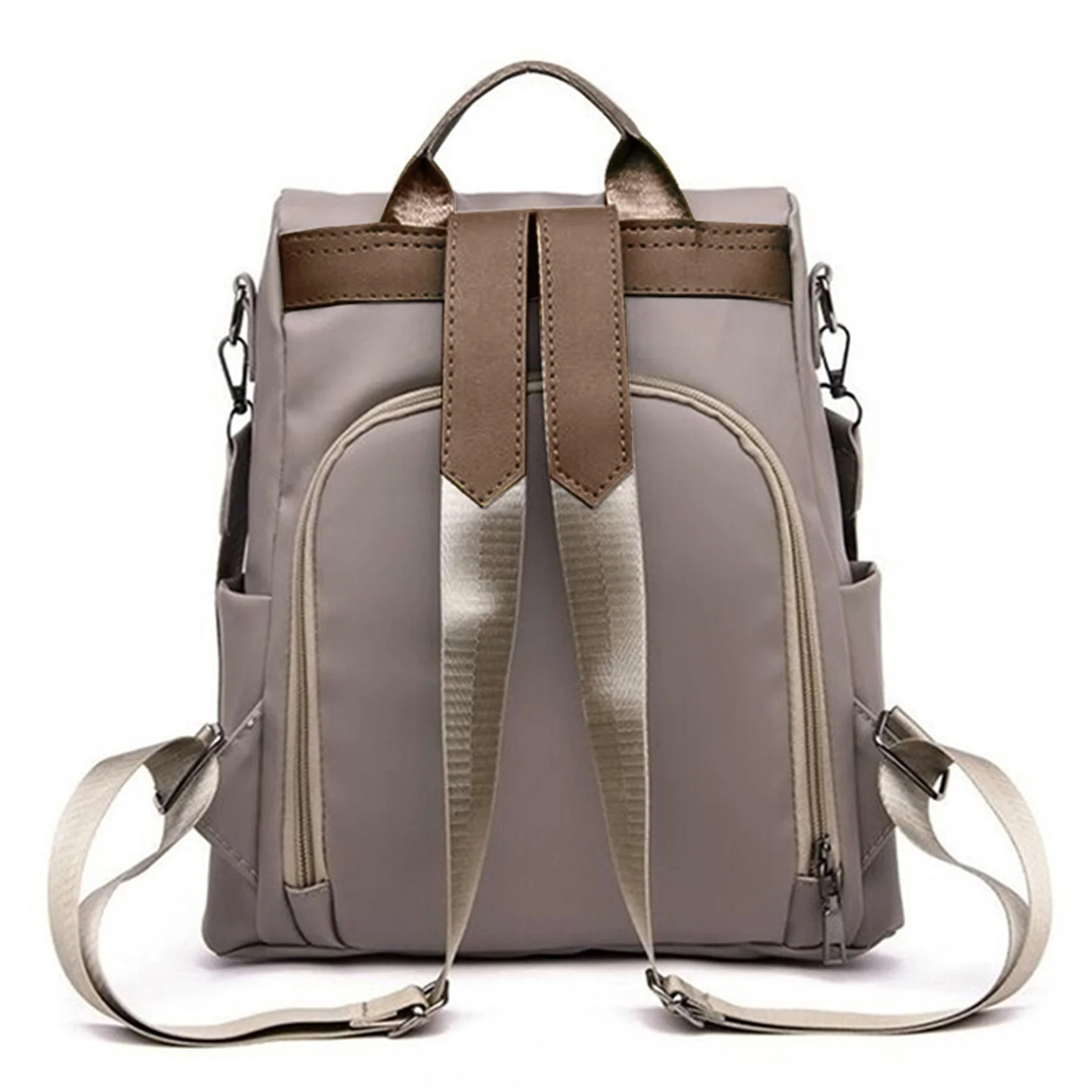 Women Backpack Casual Simple Solid Color Female School Bag Fashion Large Capacity All-match Travel Lady Shoulder Bag Black Khaki