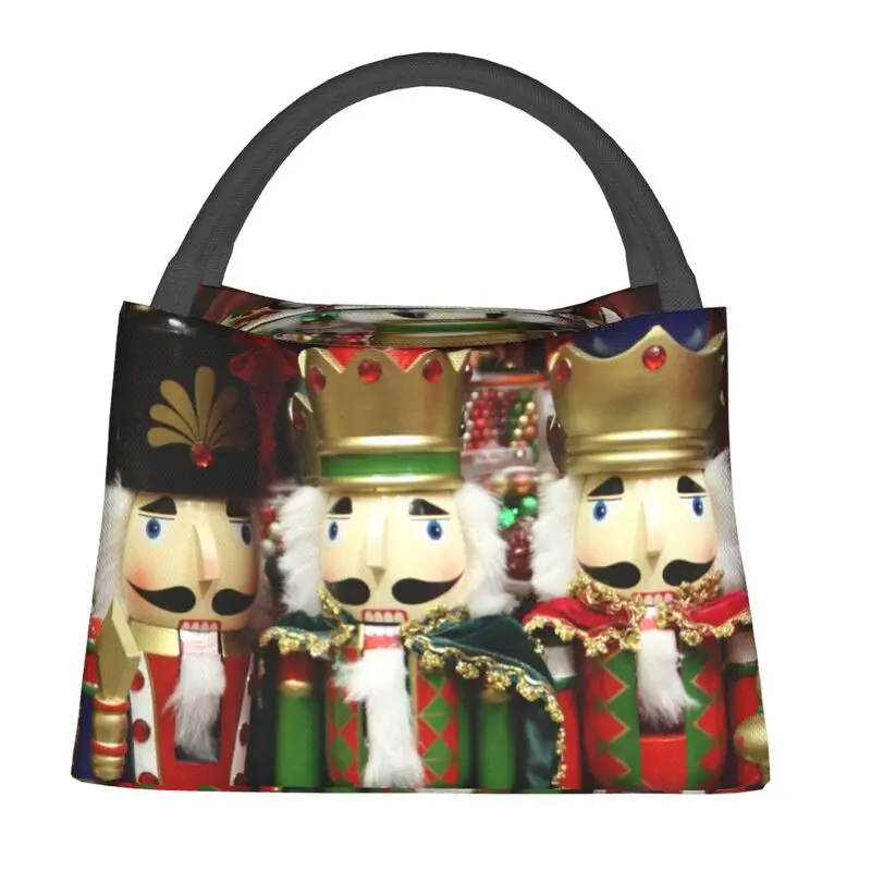 Christmas Nutcracker Soldiers Thermal Insulated Lunch Bag Women Lunch Tote for Office Outdoor Multifunction Meal Food Box