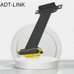 PCIE X4 Riser Cable Dual 90 Degree Right Angle PCIe 3.0 x4 to x4 Extension Cable 8Gbps PCI Express 4x Riser Card Ribbon Extender