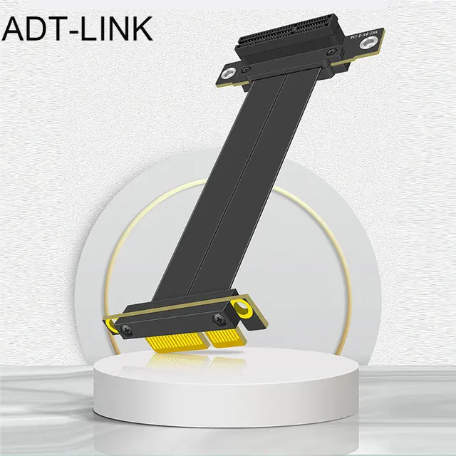 PCIE X4 Riser Cable podwójny 90 stopni w prawo kąt PCIe 3.0x4 do x4 kabel przedłużający 8 gb/s PCI Express 4x karta rozszerzająca wstążka Extender