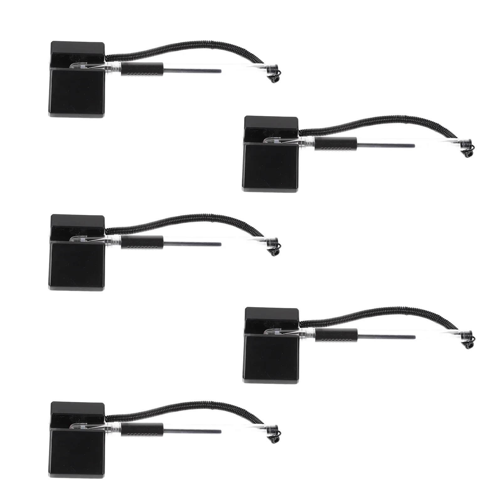 5pcs Desktop Gel Pens Adhesive Base Black Ink Smooth Writing No Leak For Office Bank Counter Tabletop Use Office Supplies
