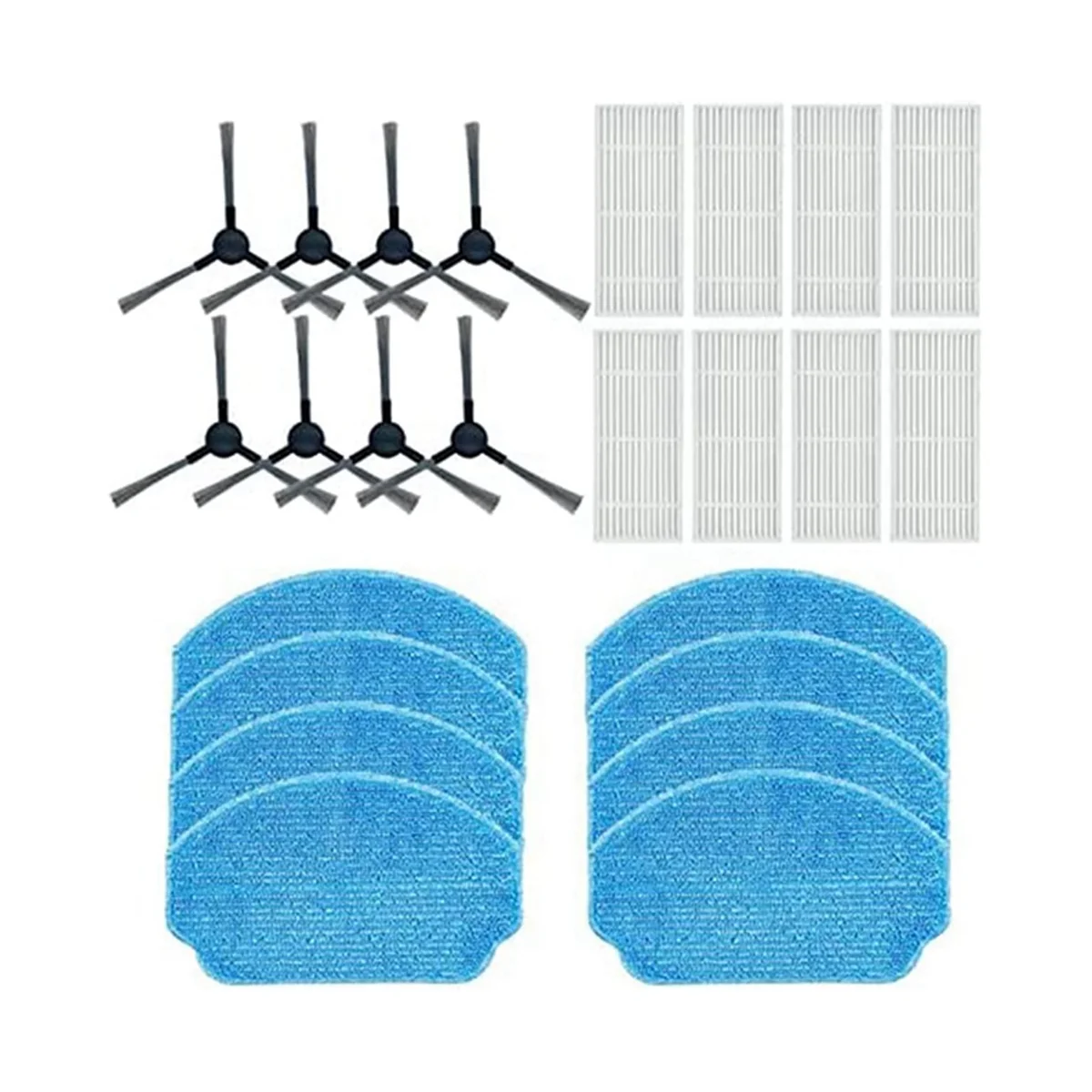 مجموعة وسادات ممسحة فرشاة جانبية بديلة متوافقة مع ملحقات المكنسة الكهربائية الروبوتية BR150/BR151