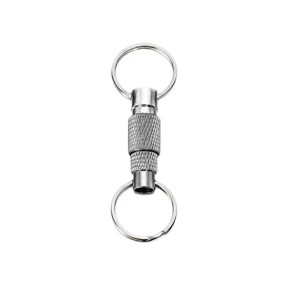 Double Headed Quick Release Keychain Aluminum Alloy 360° Rotation Detachable Keychain Quick Pull Design Compact