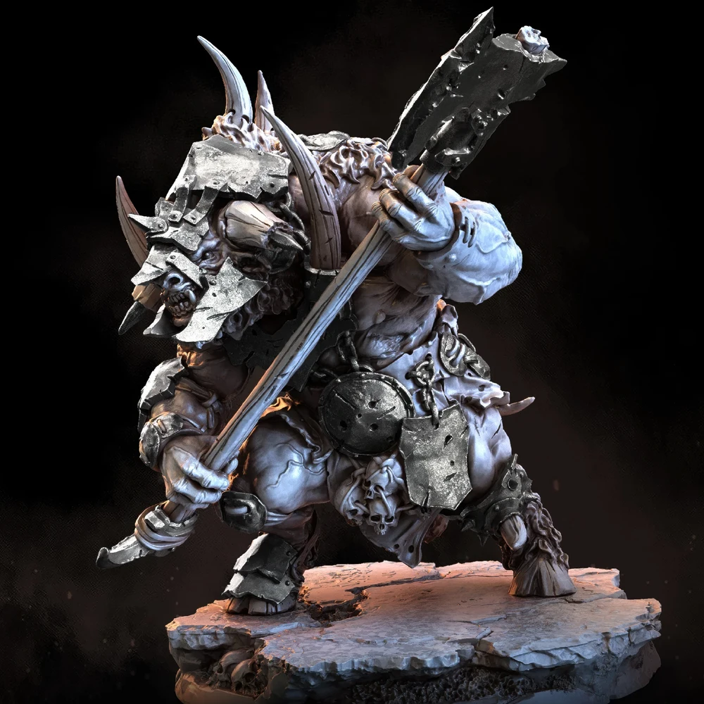 55mm Brute Minotaur chess piece Resin Model figure GK, Fantasy Theme Unassembled and unpainted kit