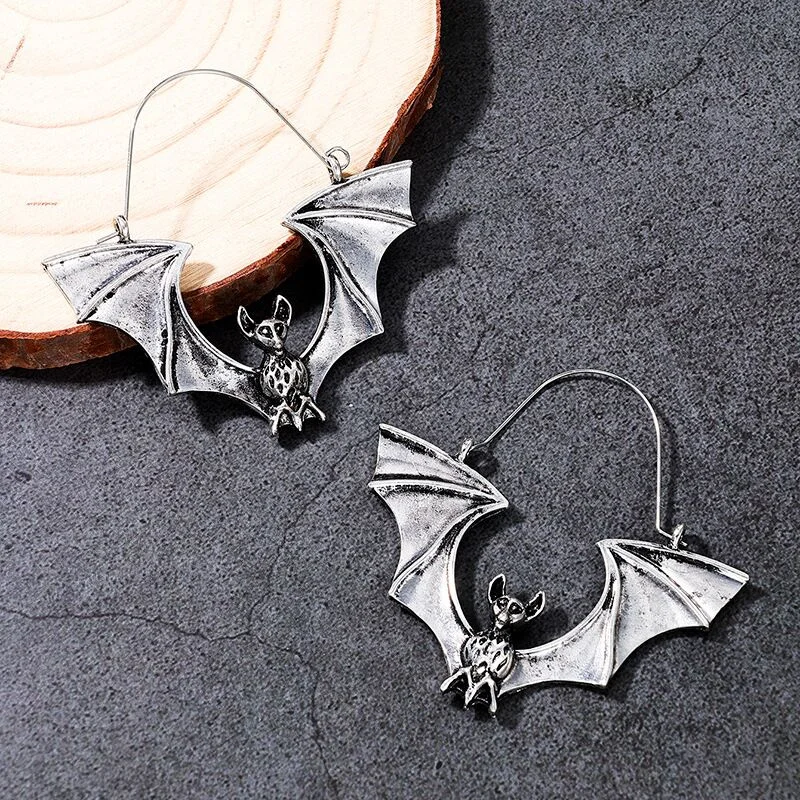 Donkere Gothic Vintage Grote Vleermuis Overdrijven Oorringen Voor Mannen Vrouwen Creatieve Overdrijving Mode Halloween Sieraden Cadeau