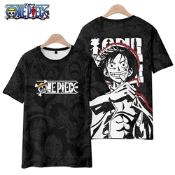 Camiseta Anime Luffy masculina e feminina, personalizada, casual, fitness, manga curta, algodão, respirável, top confortável, verão, 1 pc