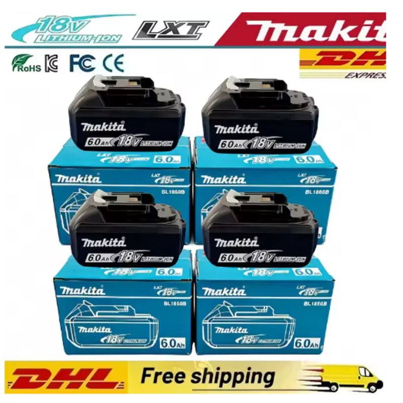 Оригинальный аккумулятор Makita BL1860 6 Ач для электроинструментов, литий-ионный, замена LXT BL1850 BL1840 для 18-вольтовой отвертки с системой BMS, 18-вольтовая батарея.