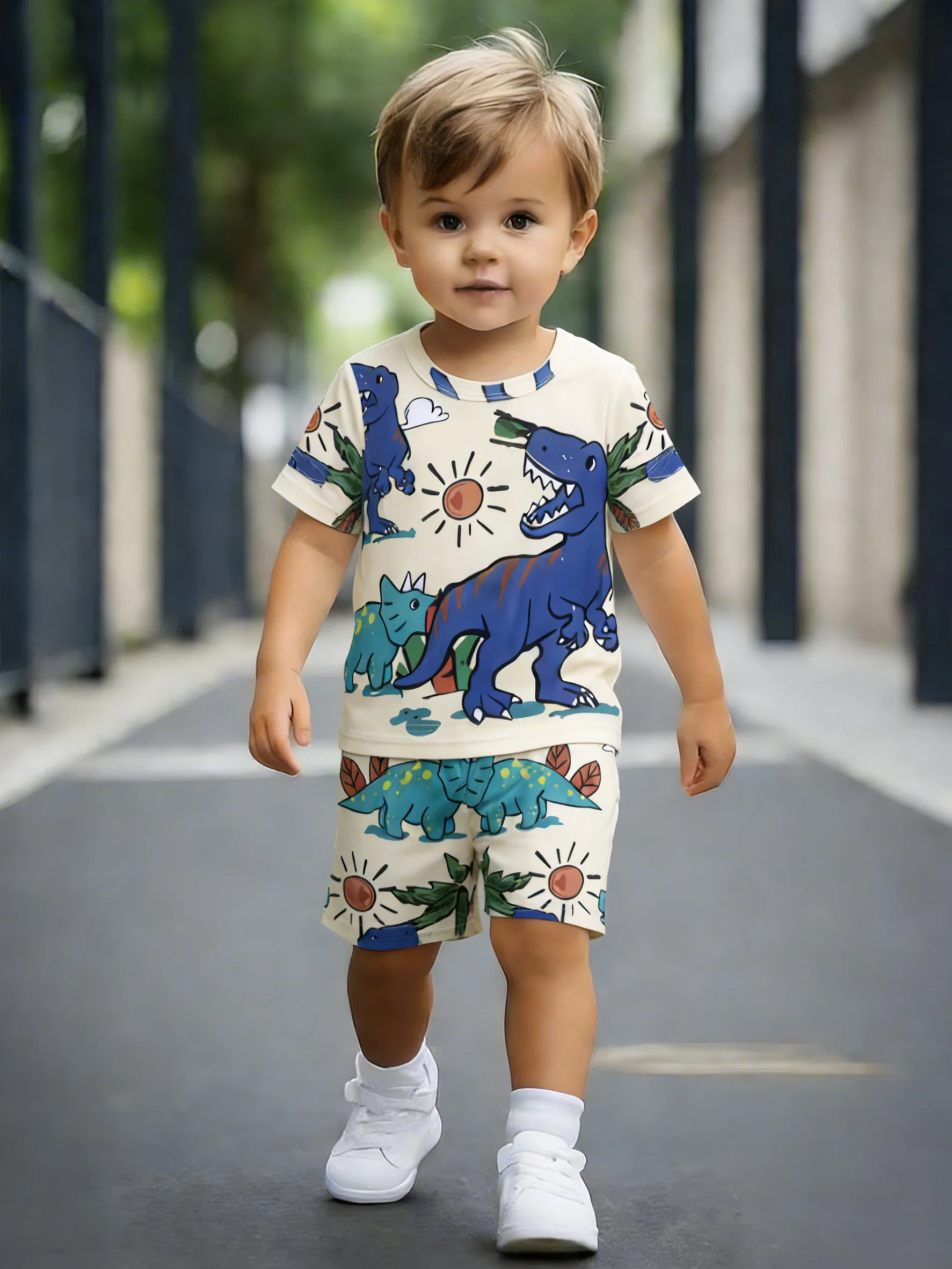 

Beige Dinosaur Set: Daily Cute Baby’s Dinosaur Fan Protagonist