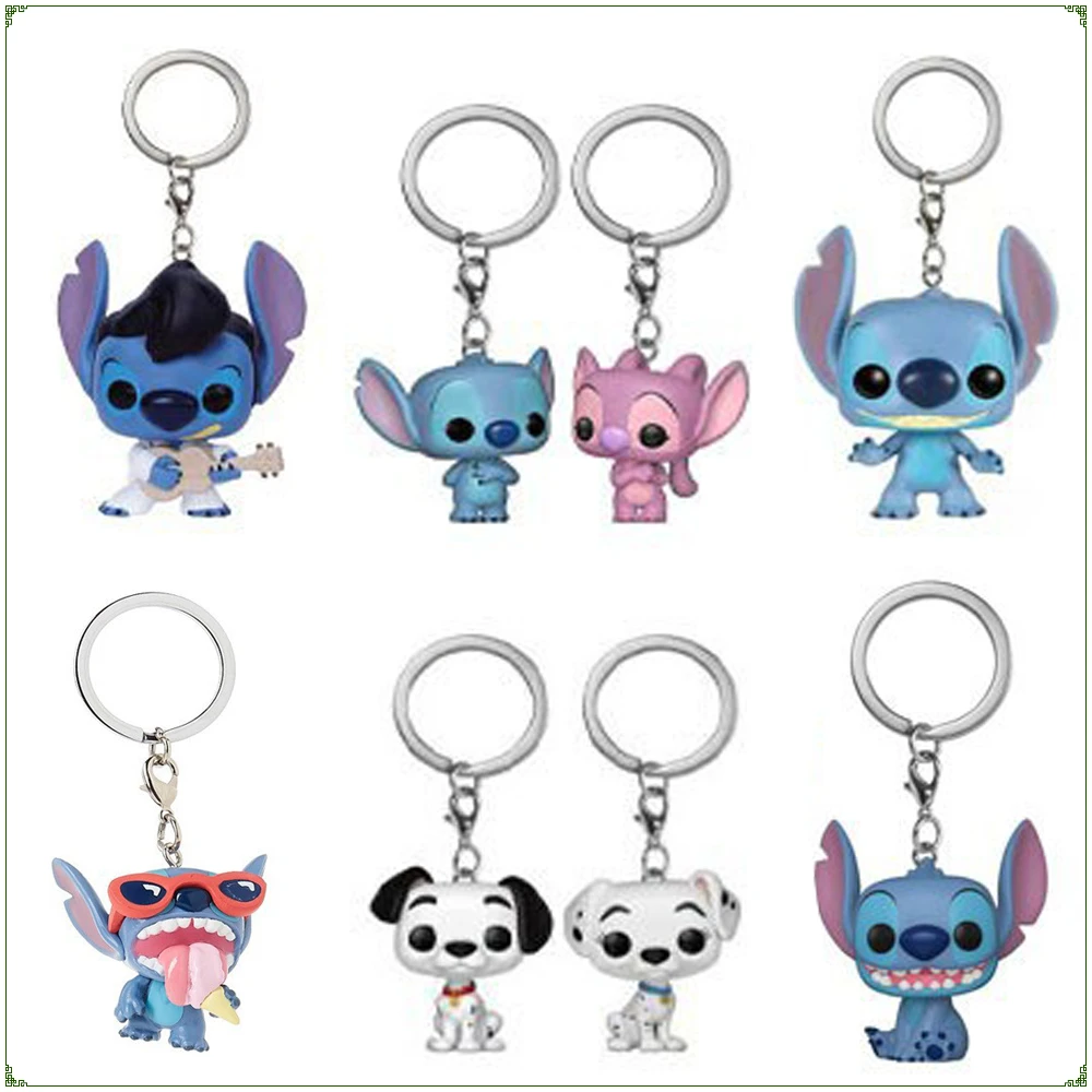 

FUNKO POP Keychain Disney's Lilo & Stitch Stitch Eating Ice Cream with Fragrance Sitting Posture Stitch Keychain Pendant Gift