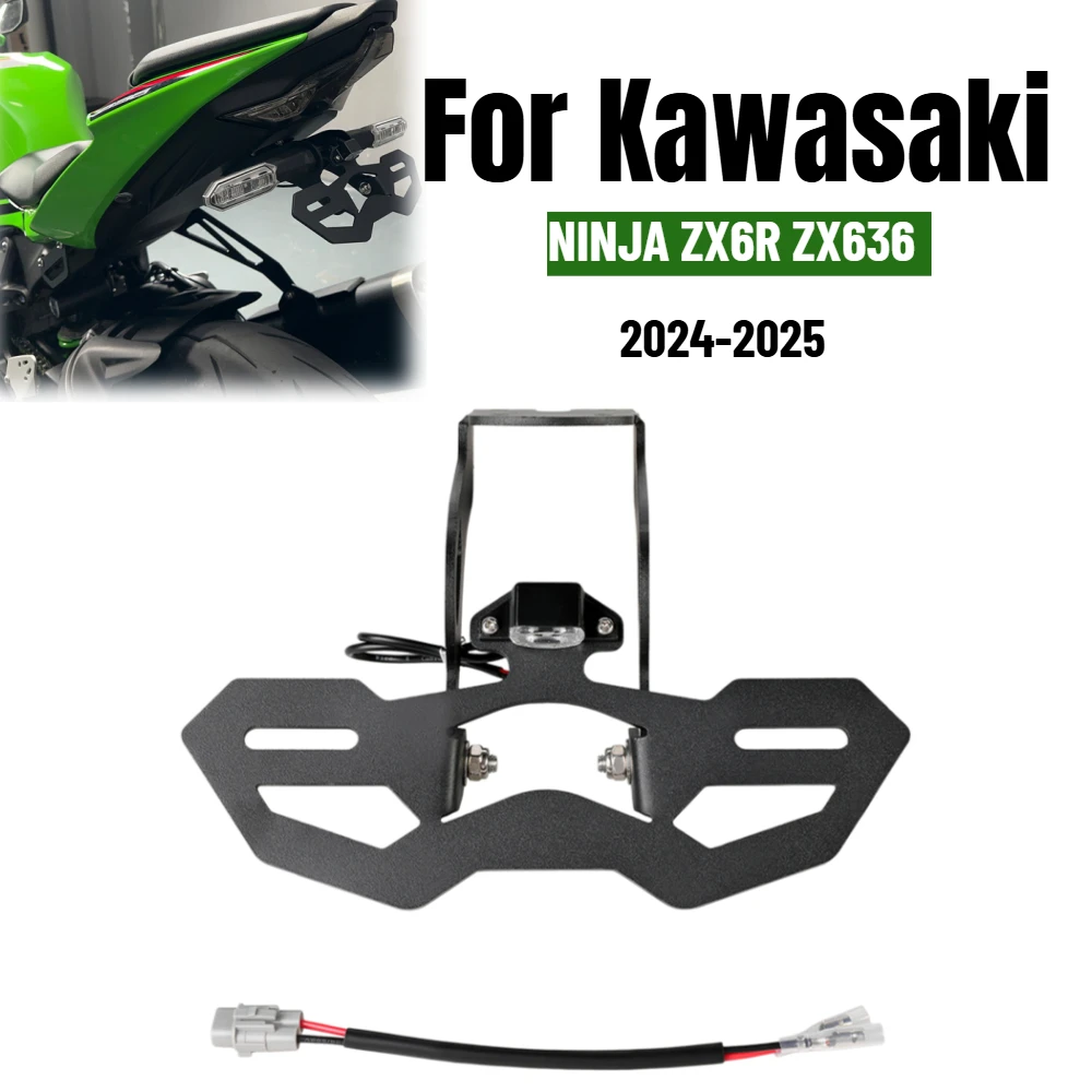 

For Kawasaki NINJA ZX6R ZX636 2024 2025 ZX-6R Registration Frame License Plate Bracket Holder Tail Tidy Fender Eliminator Kit