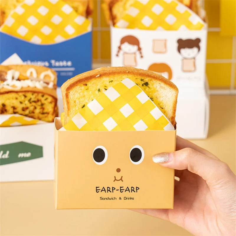 Op Maat Gemaakte Productcustom Wegwerp Hamburger Sandwich Verpakking Papieren Doos, Toast Brood Papieren Doos