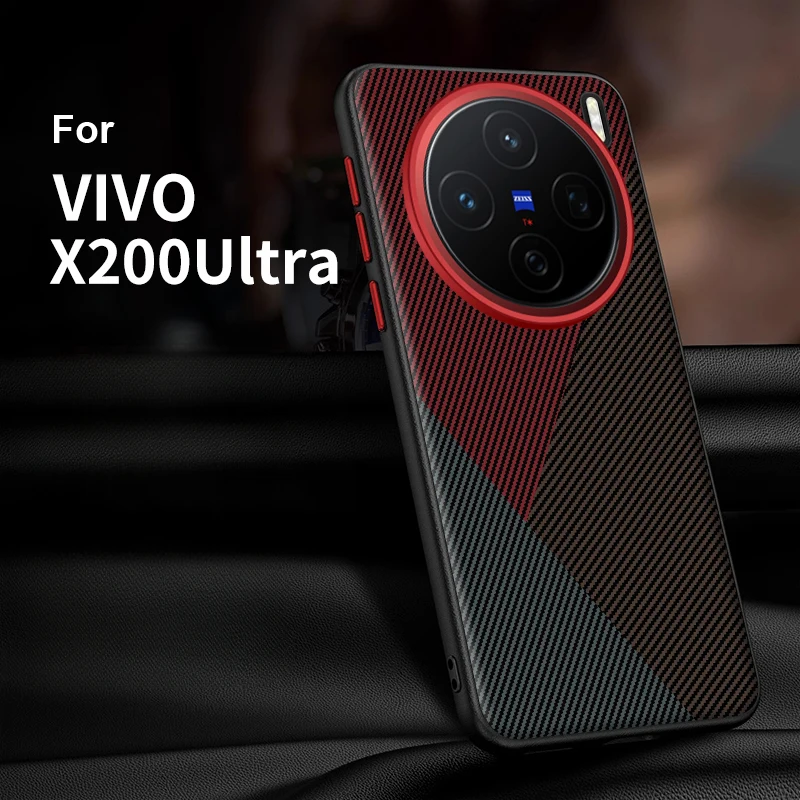 

Чехол для Vivo X200 Ultra X200s X200 Pro, роскошный комбинированный чехол с треугольной текстурой, простая искусственная кожа + жесткий защитный чехол для камеры ПК