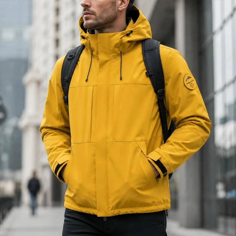 Chaquetas cortavientos con capucha para hombre, abrigo con cremallera, ropa de trabajo impermeable, chaqueta bomber para camping, chaqueta de senderismo con capucha, holgada, delgada y de softshell.