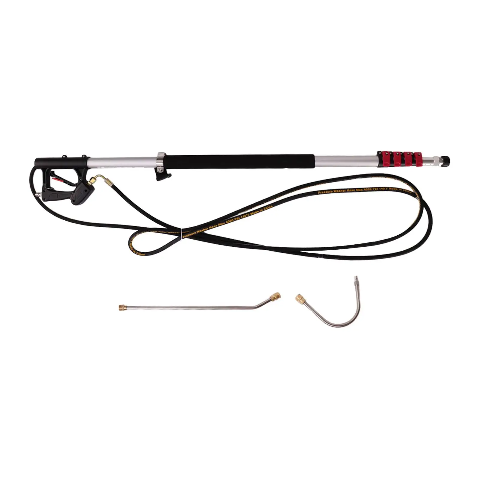 

High Pressure Washer Wand Extension Telescopic Aluminum Alloy with Nozzle Tips for Garden Roof Surface Cleaning