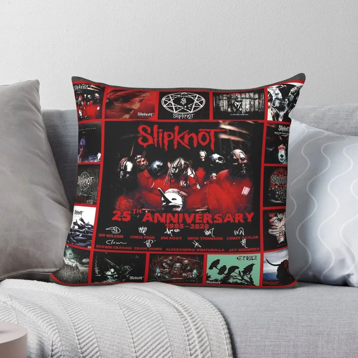 Slipknot Tattered & Torn Square Pillowcase Polyester Linen Velvet Creative Zip Decorative Pillow Case Sofa Seater Cushion Cover