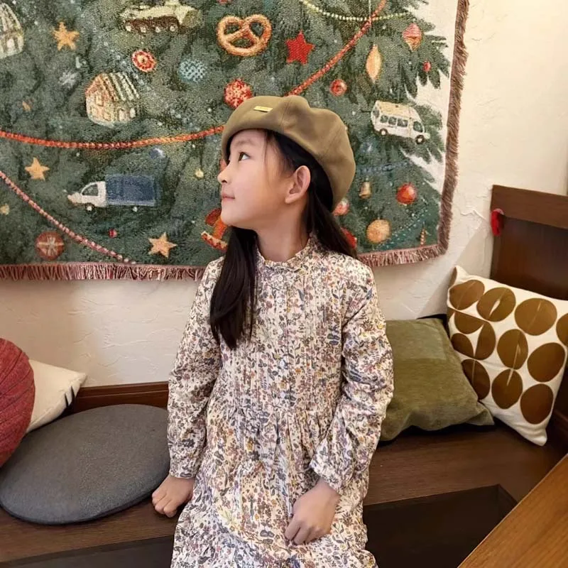

in stock 2025 BP Autumn Floral Dress Girl Printed Shirts & Skirt Suit Toddler Girls Clothes Birthday Party Dress