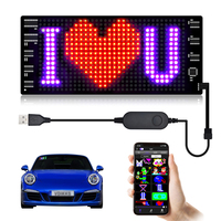 LED Matrix Pixel Panel, Scrolling Bright Advertising LED Signs Flexible USB 5V LED Car Sign Bluetooth App Control