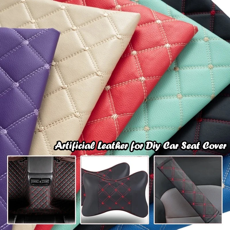 

Lychee Pattern PVC Diamond Leather Fabric Thicken Sponge Quilted Artificial Leather for Diy Car Seat Cover Car Roof Upholstery