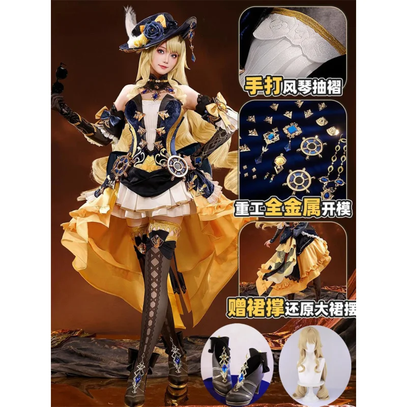 

Игра Genshin Impact Navia Косплей Костюм Женская Рождественская Униформа Genshin Impact Navia Косплей Наборы Парик Костюмы