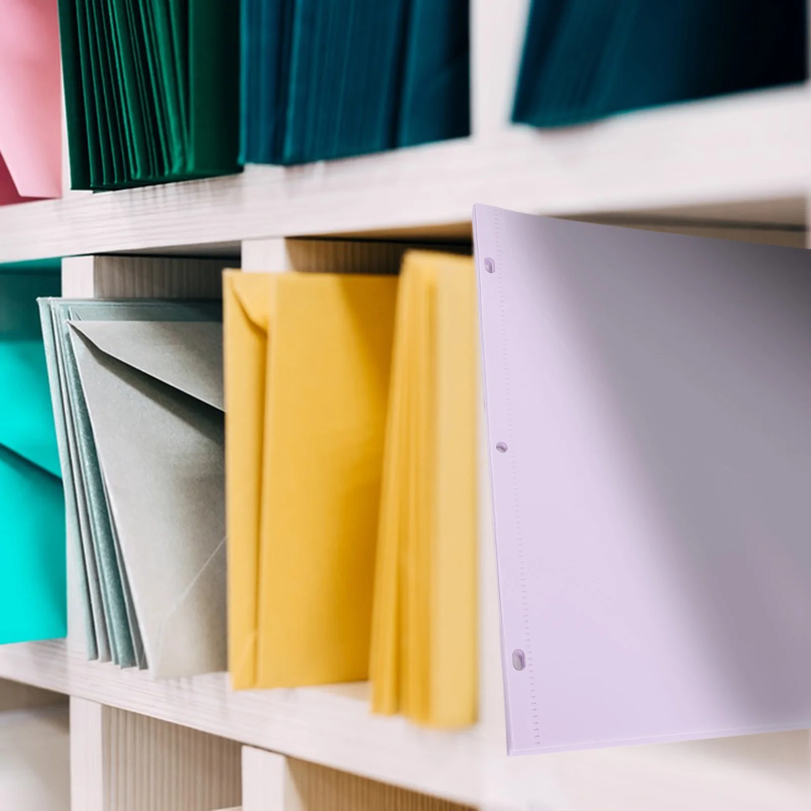 

12pcs Plastic Binder Pocket Dividers A4 Size Pp Material For School Office Home Use File Organizer Punched Hole Loose Leaf